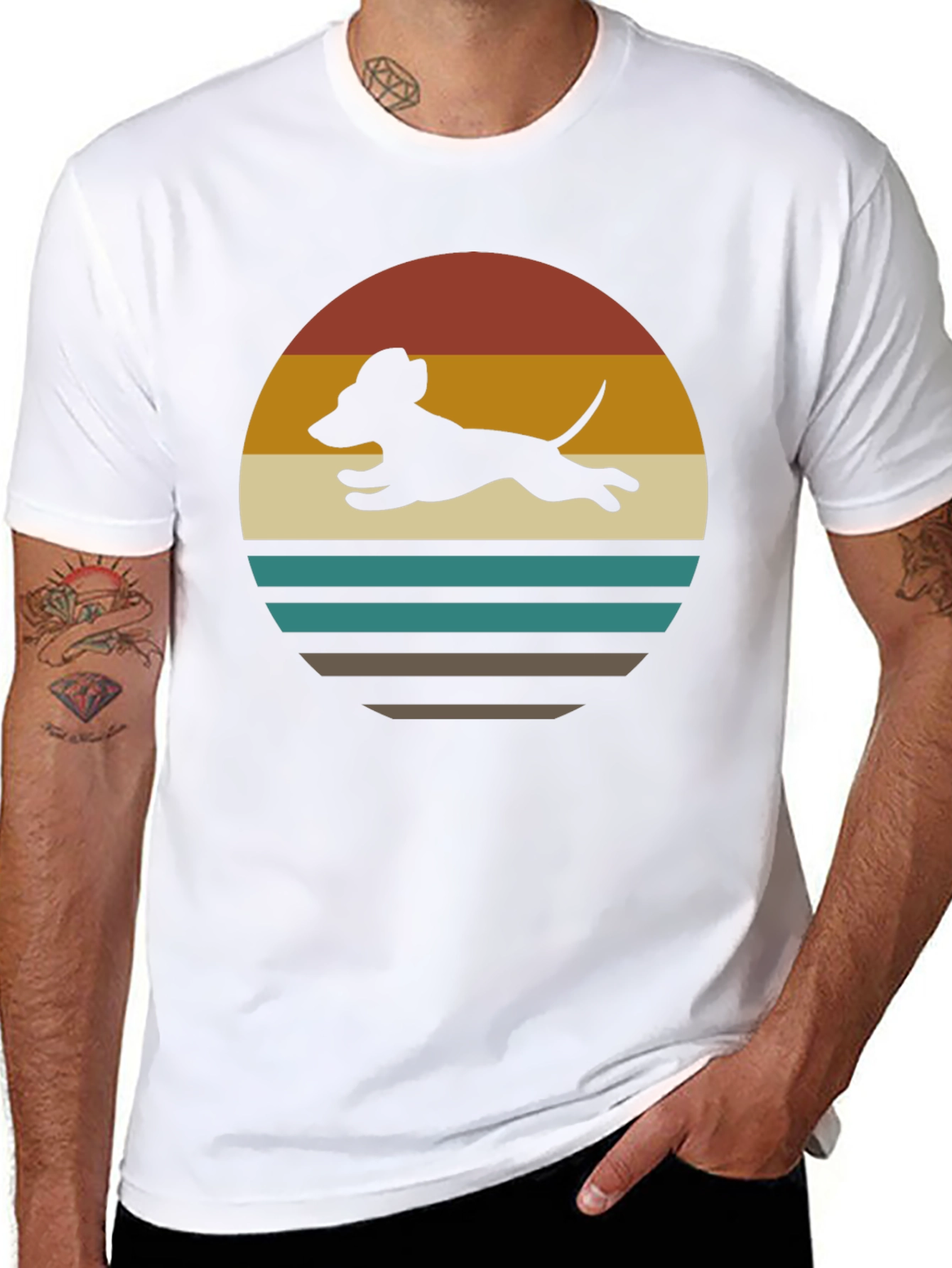 Retro Dachshund Sunset T-Shirt