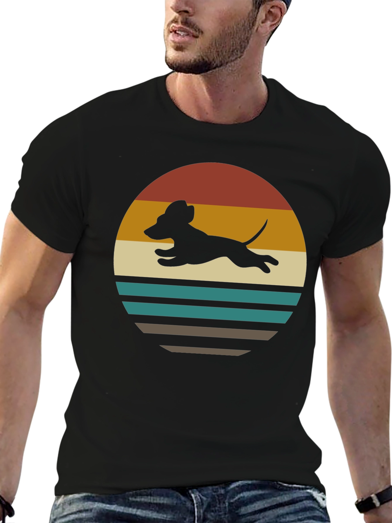 Retro Dachshund Sunset T-Shirt