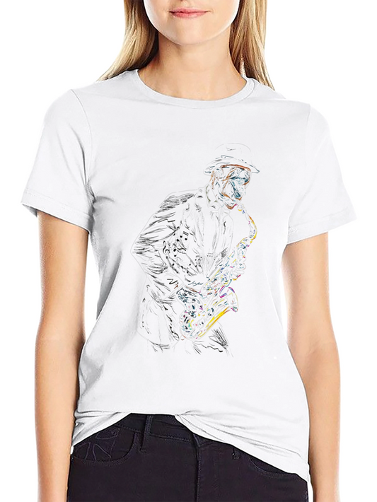 Jazz Man Saxophone Graphic T-Shirt