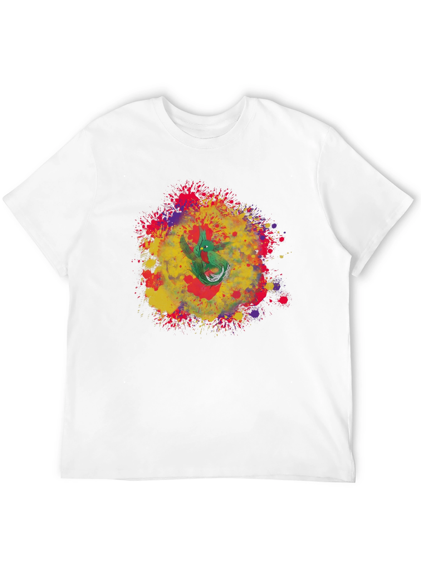 Quetzal Bird Splash Art Graphic Tee - Cool Design