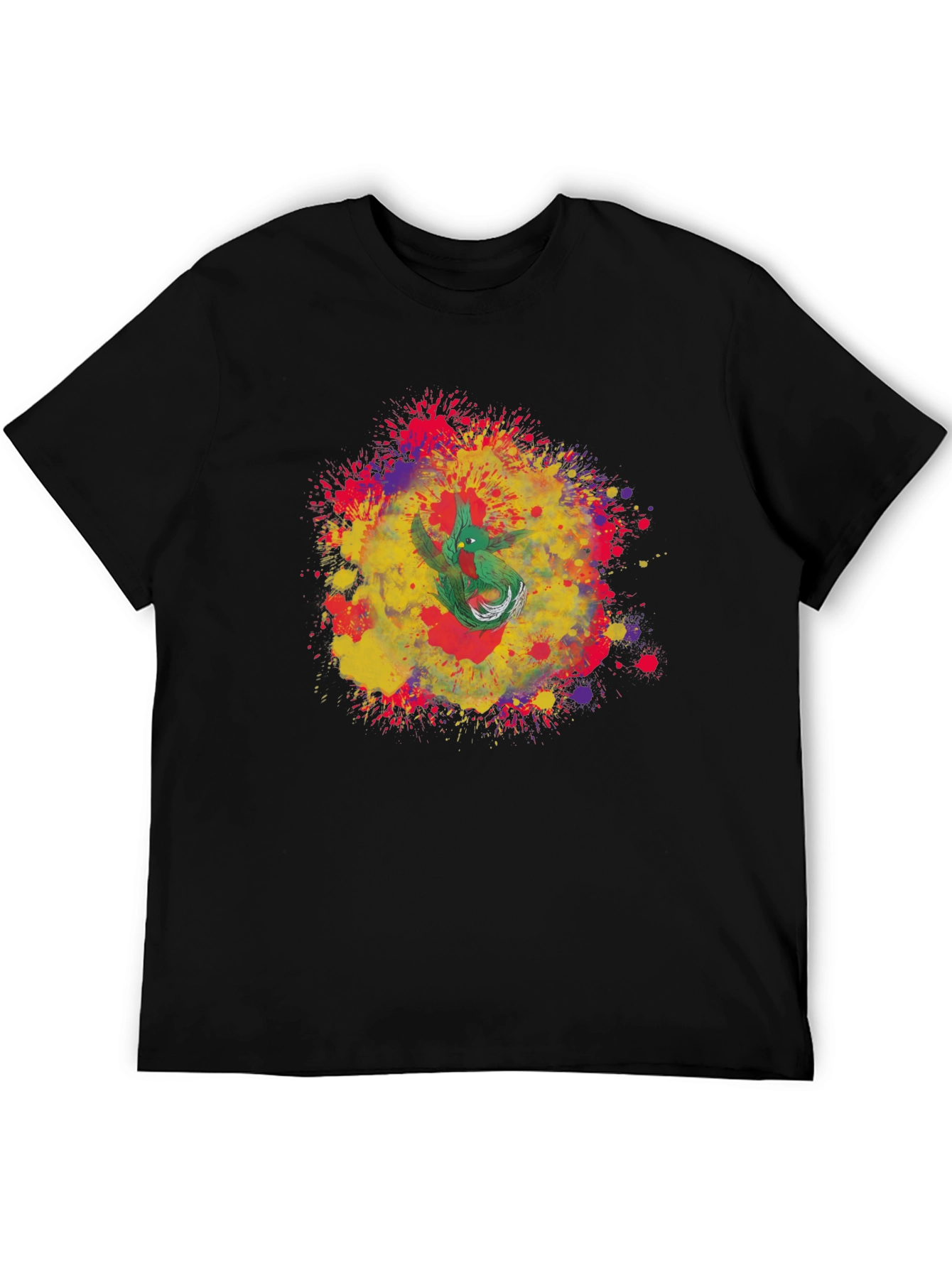 Quetzal Bird Splash Art Graphic Tee - Cool Design