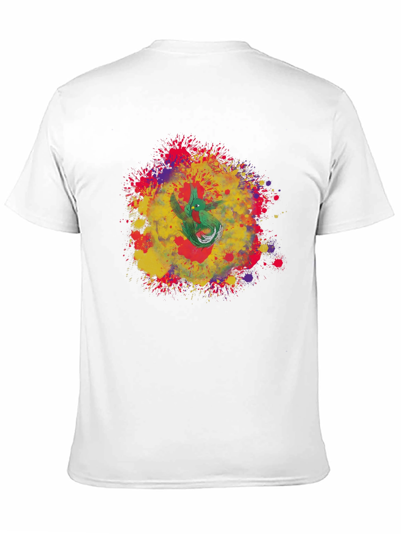Quetzal Bird Splash Art Graphic Tee - Cool Design