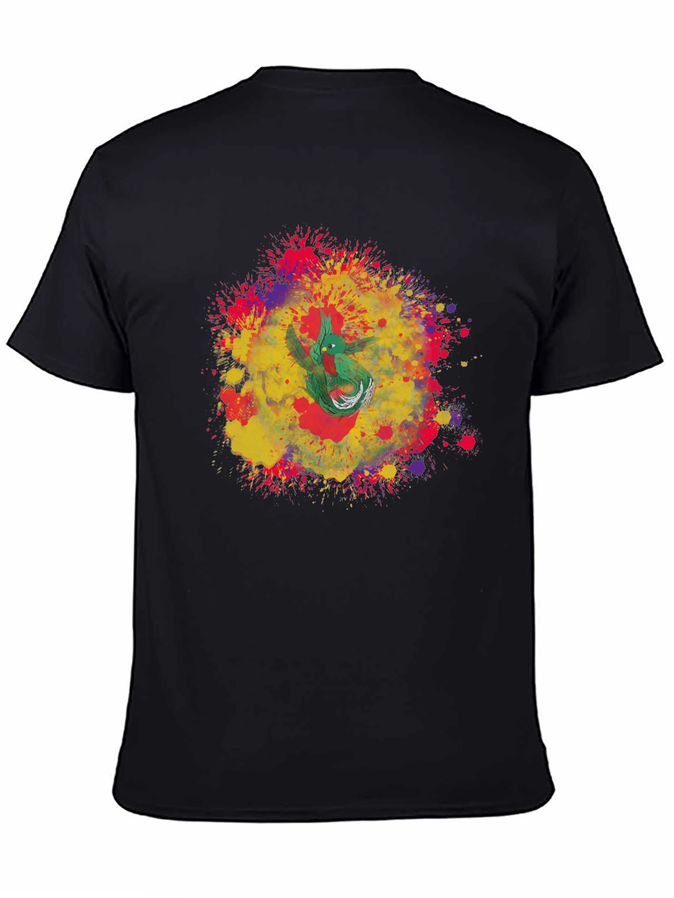 Quetzal Bird Splash Art Graphic Tee - Cool Design