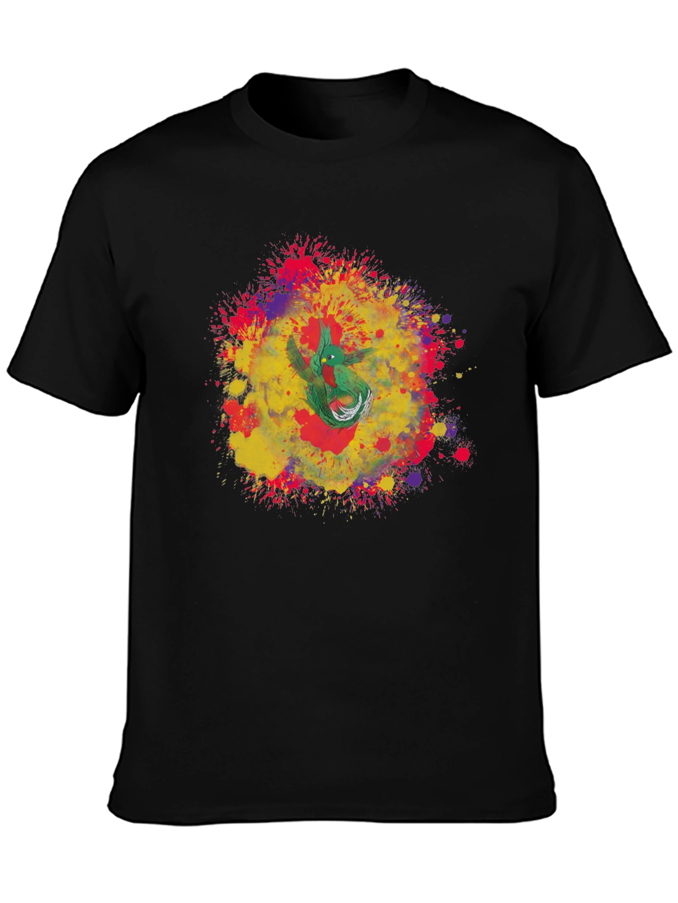 Quetzal Bird Splash Art Graphic Tee - Cool Design