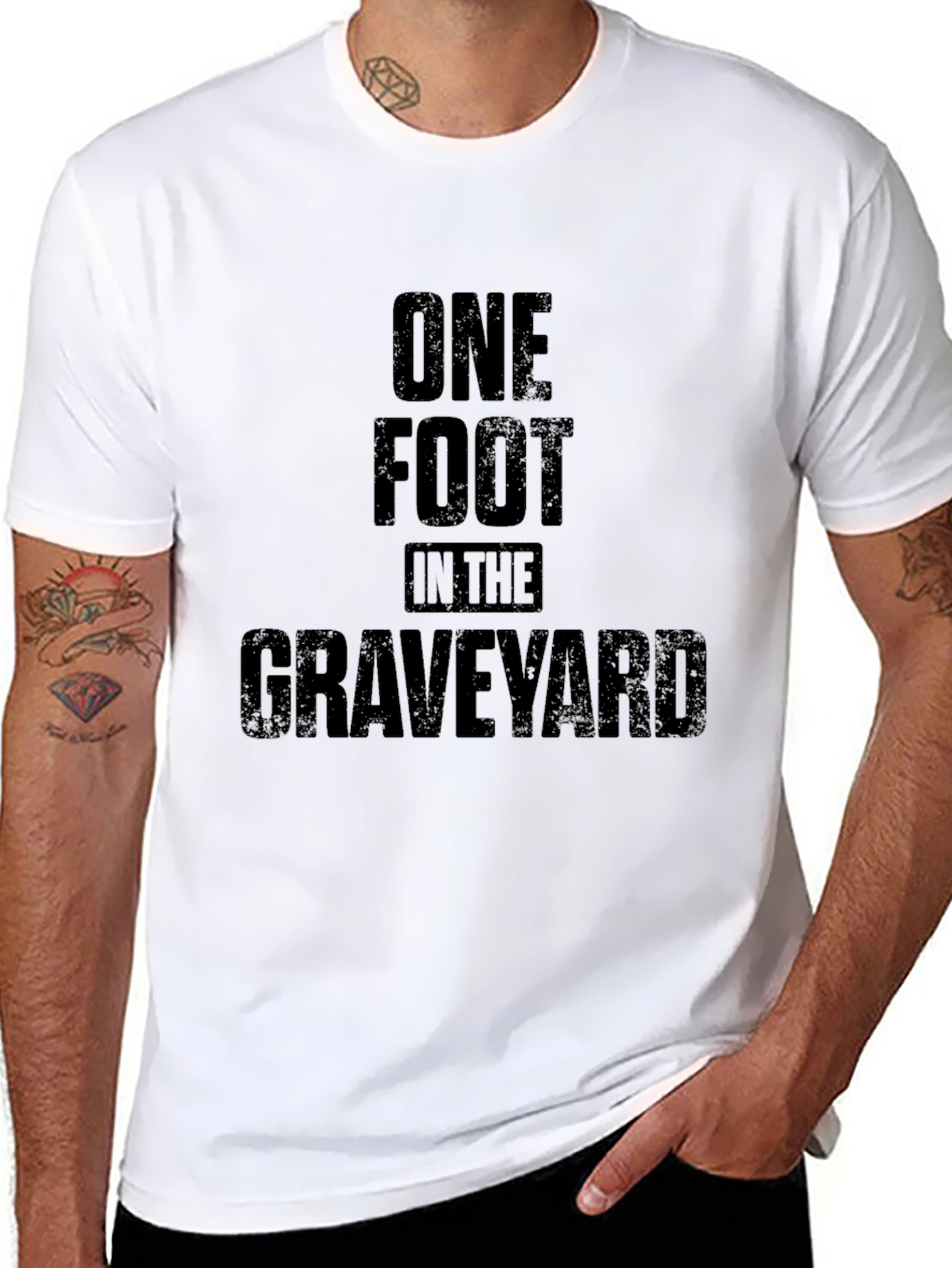 One Foot In The Graveyard Black T-Shirt