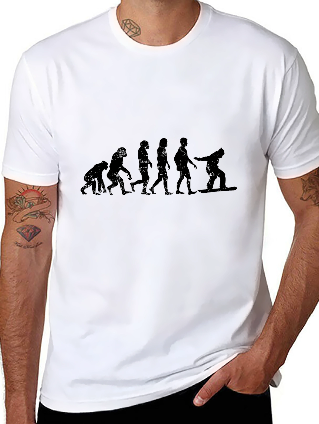 Evolution of Snowboarding Black T-Shirt