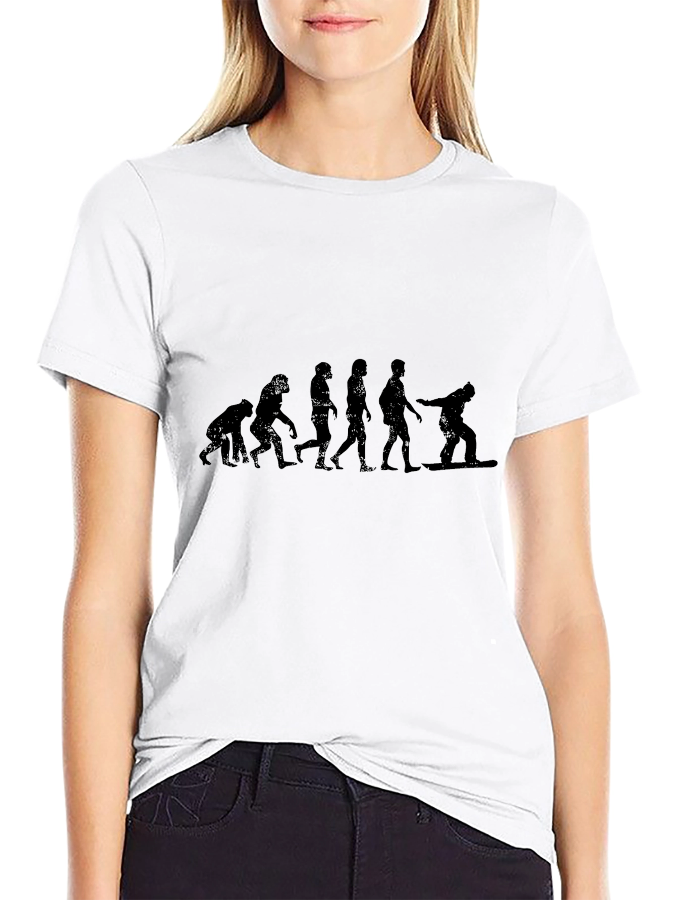 Evolution of Snowboarding Black T-Shirt