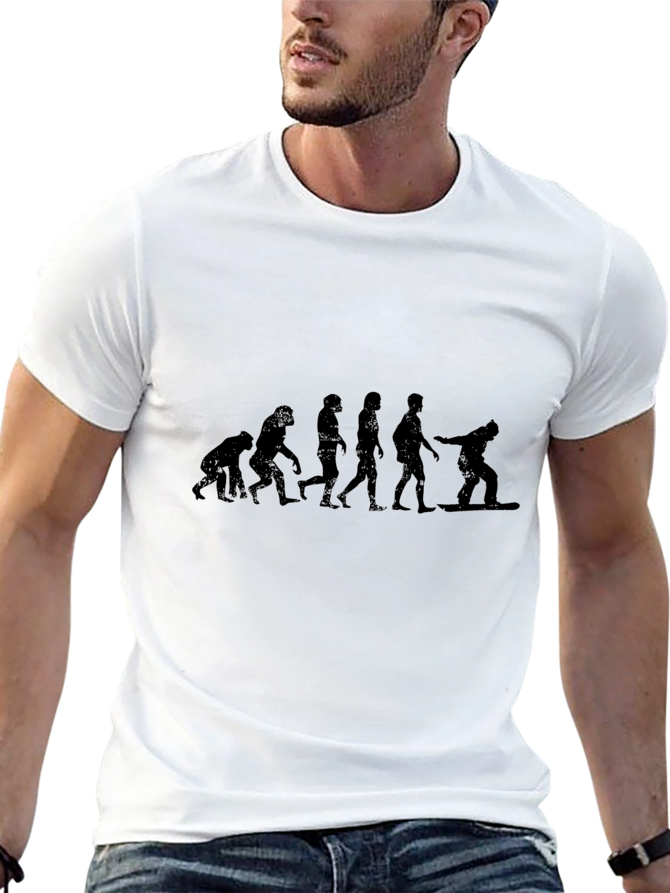 Evolution of Snowboarding Black T-Shirt