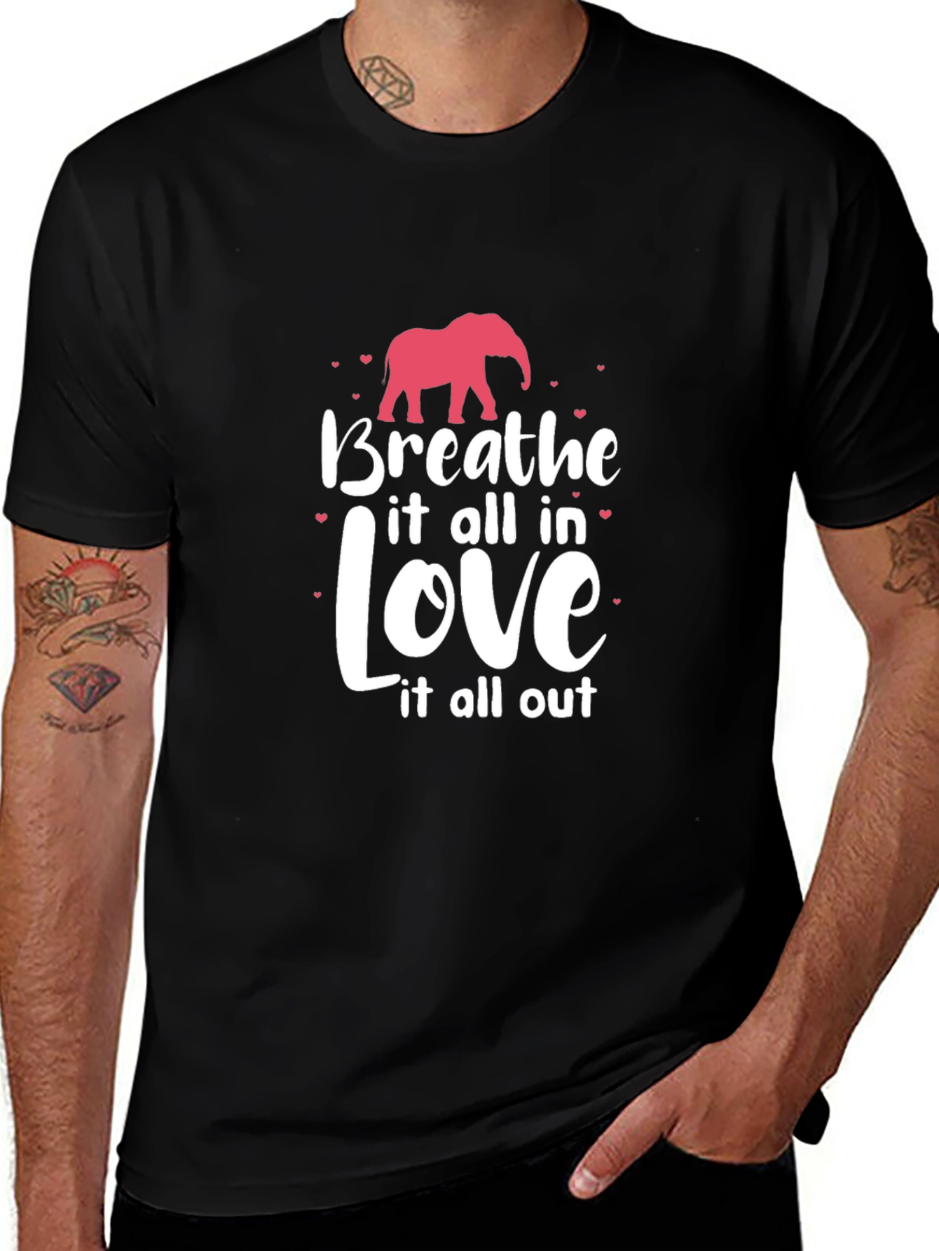 Breathe Love T-Shirt - Elephant Graphic Tee