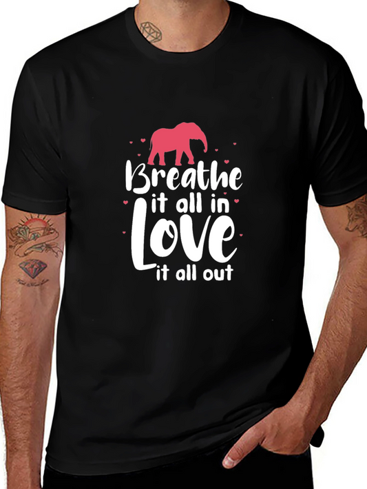 Breathe Love T-Shirt - Elephant Graphic Tee