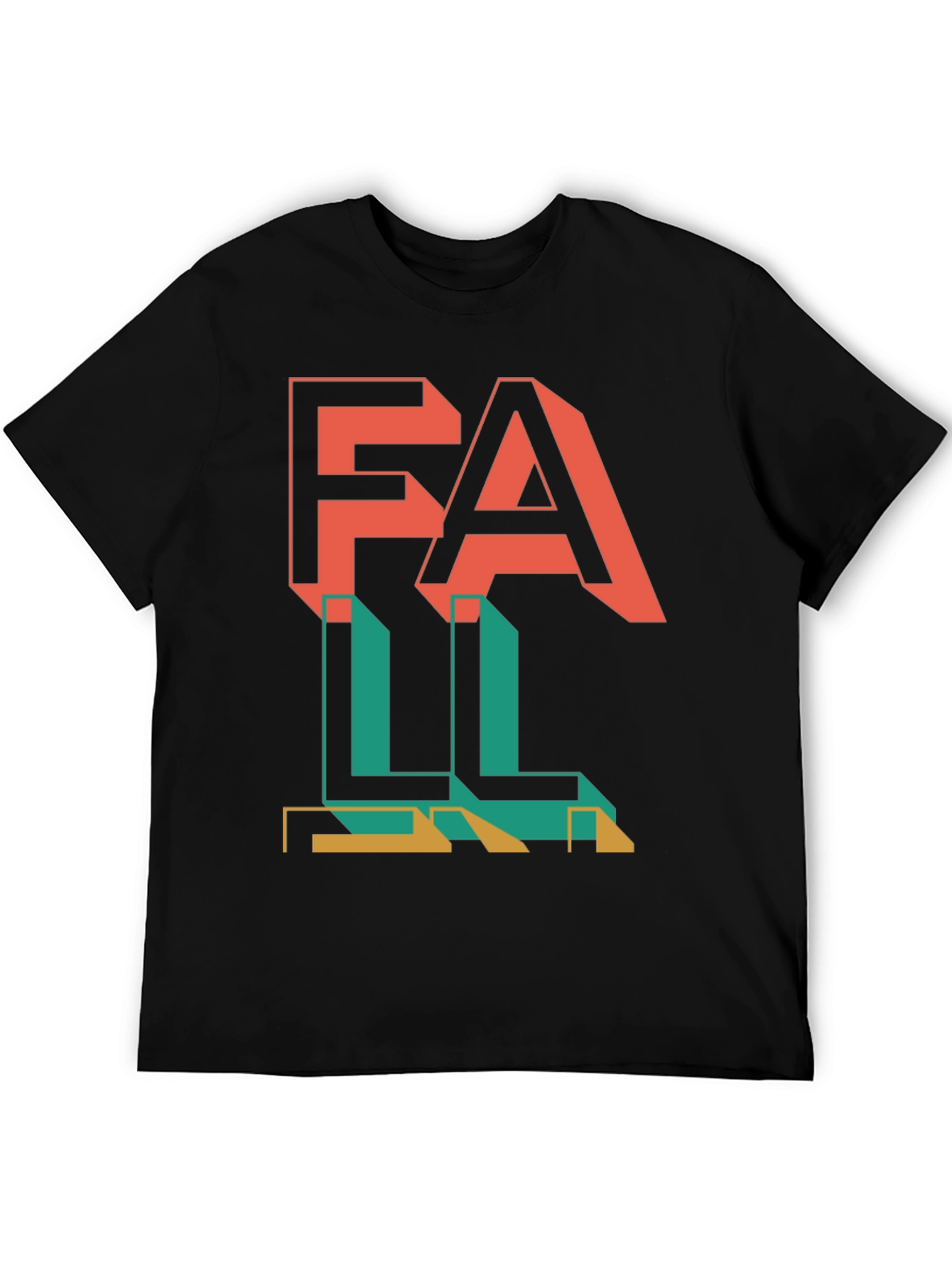 Fall Graphic Print Black T-Shirt