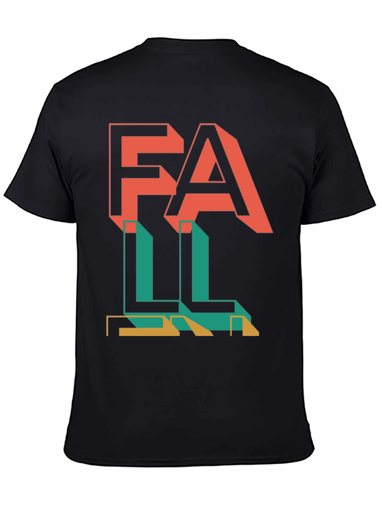 Fall Graphic Print Black T-Shirt