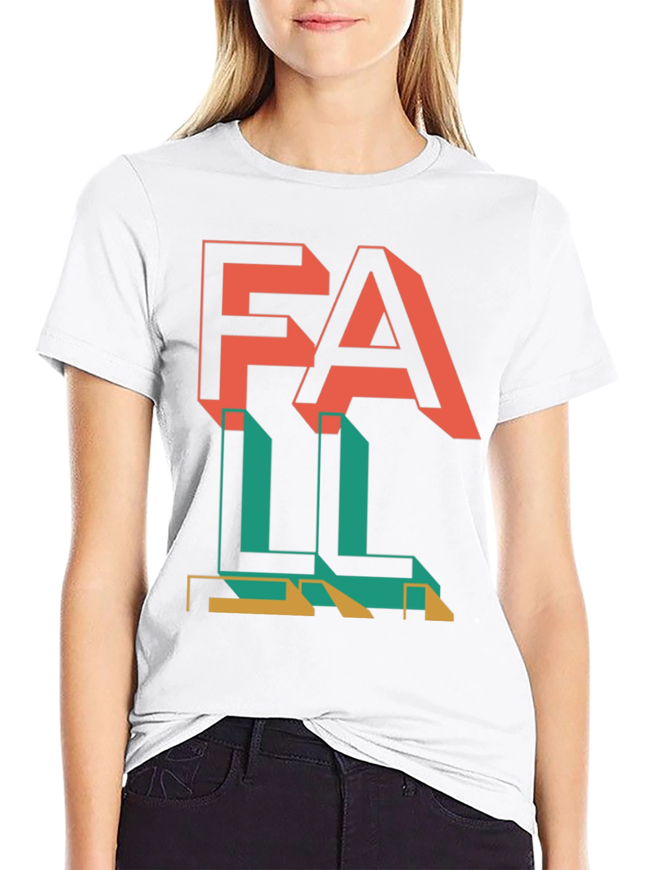 Fall Graphic Print Black T-Shirt
