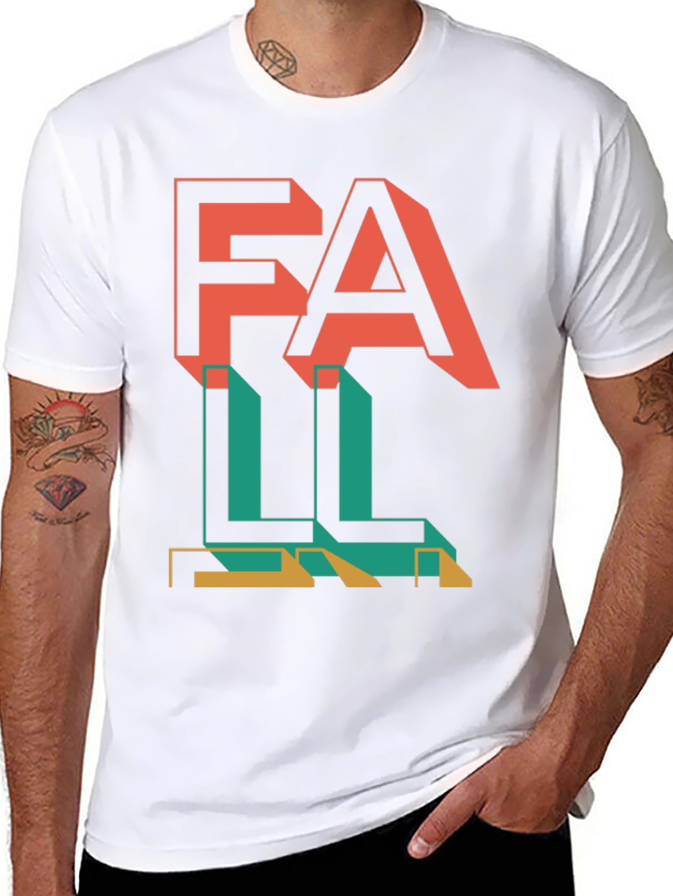 Fall Graphic Print Black T-Shirt