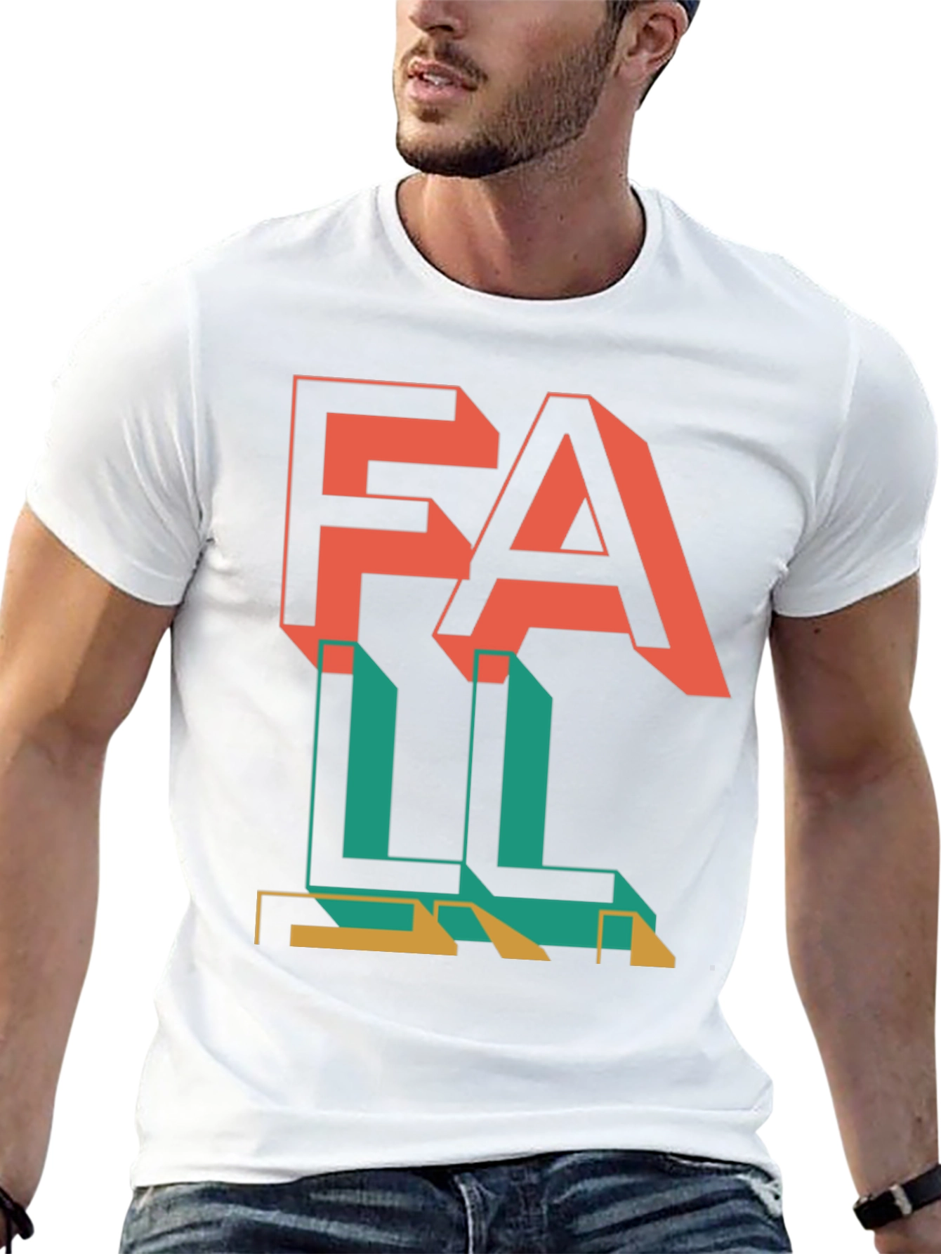 Fall Graphic Print Black T-Shirt