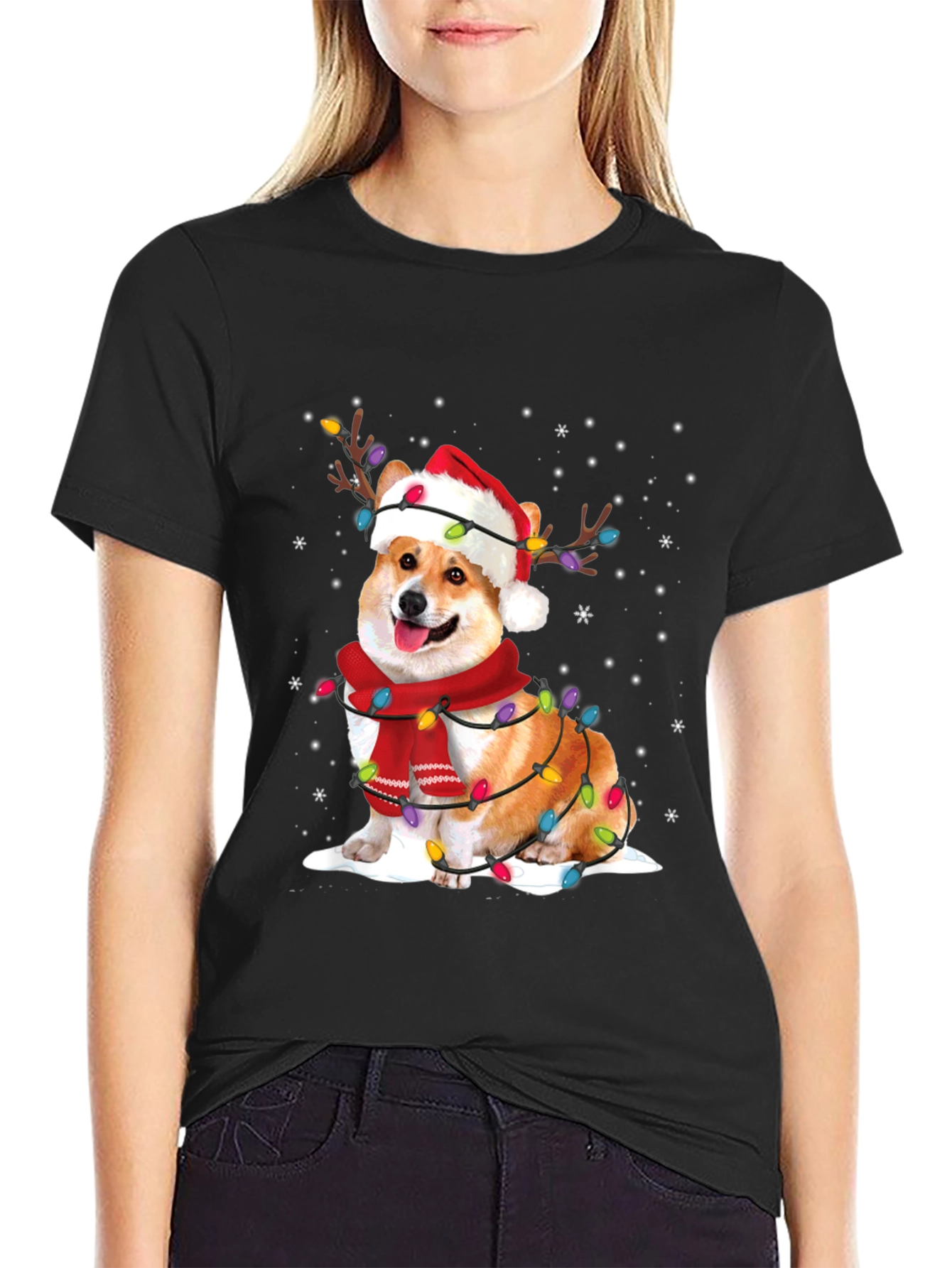 Festive Corgi Christmas T-Shirt