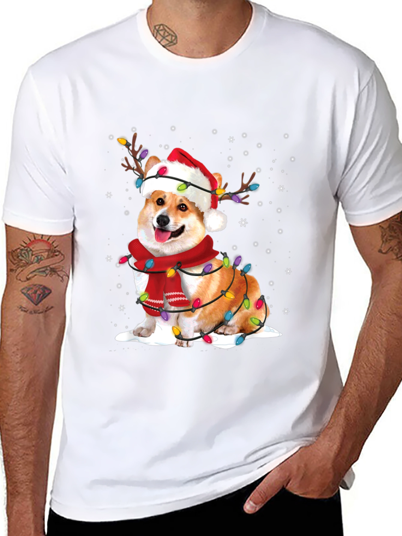 Festive Corgi Christmas T-Shirt