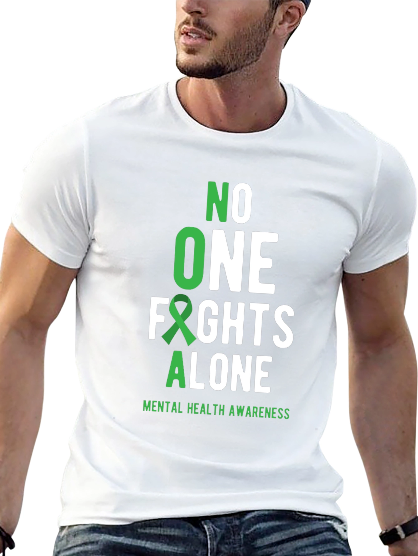 No One Fights Alone Mental Health Awareness T-Shirt