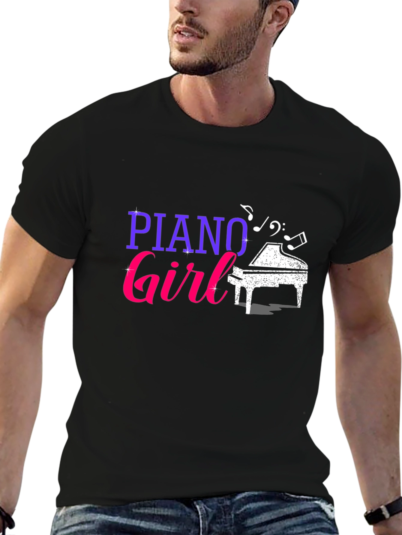 Piano Girl Graphic Tee - Music Lover T-Shirt