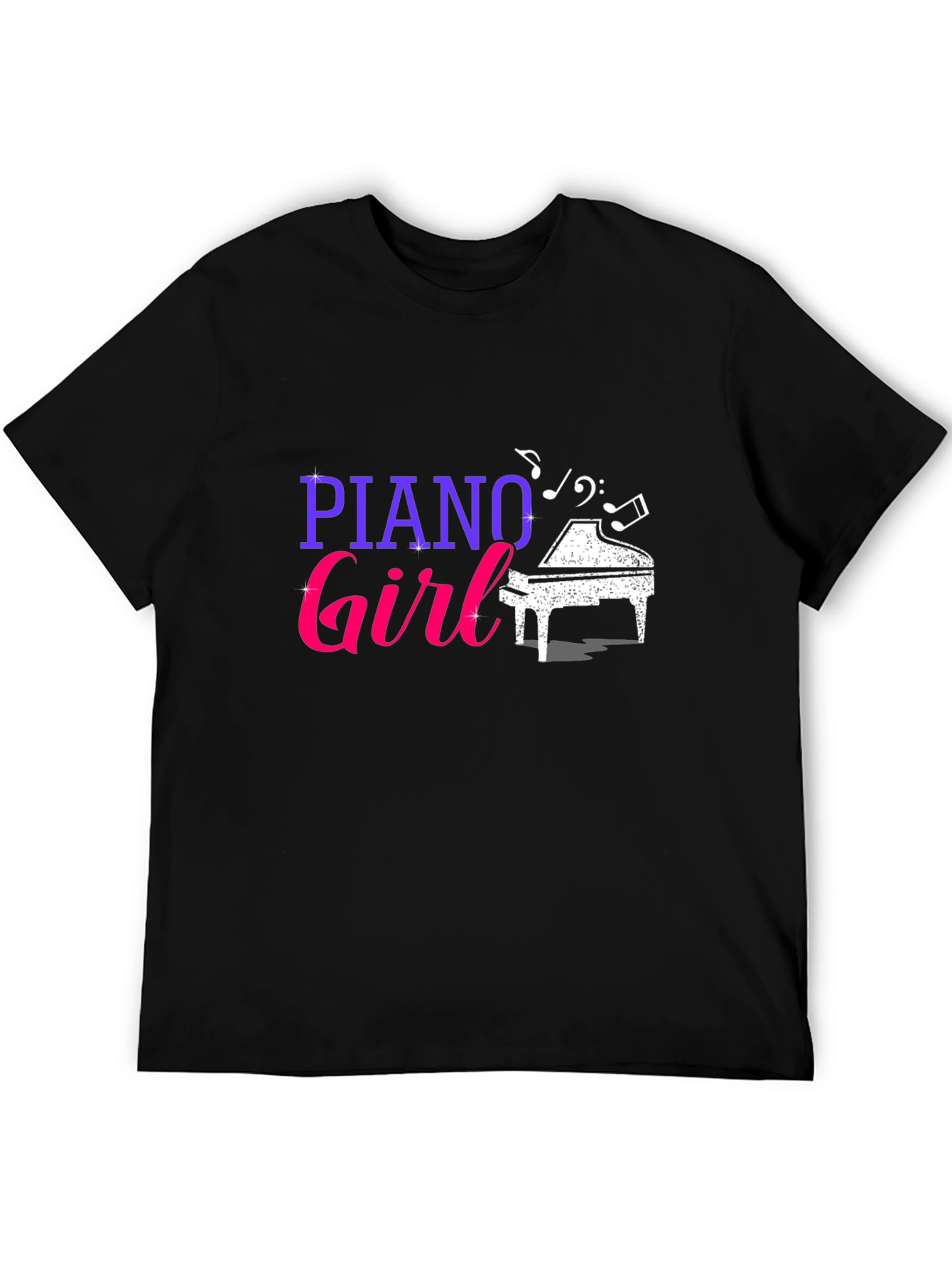 Piano Girl Graphic Tee - Music Lover T-Shirt