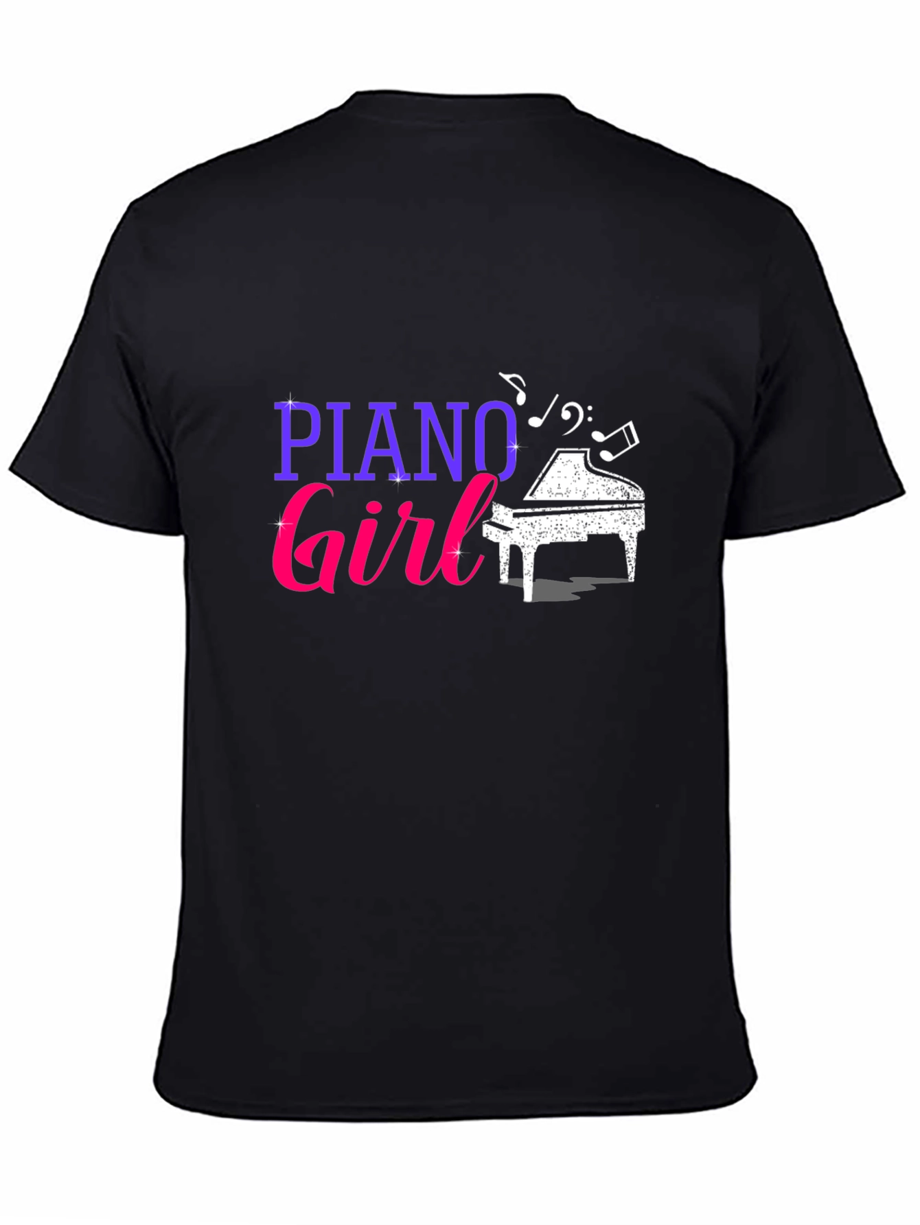 Piano Girl Graphic Tee - Music Lover T-Shirt