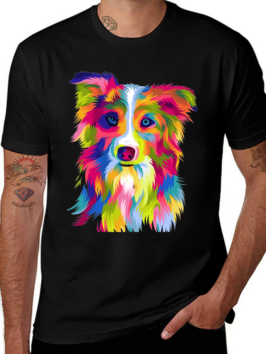 Colorful Dog Graphic T-Shirt