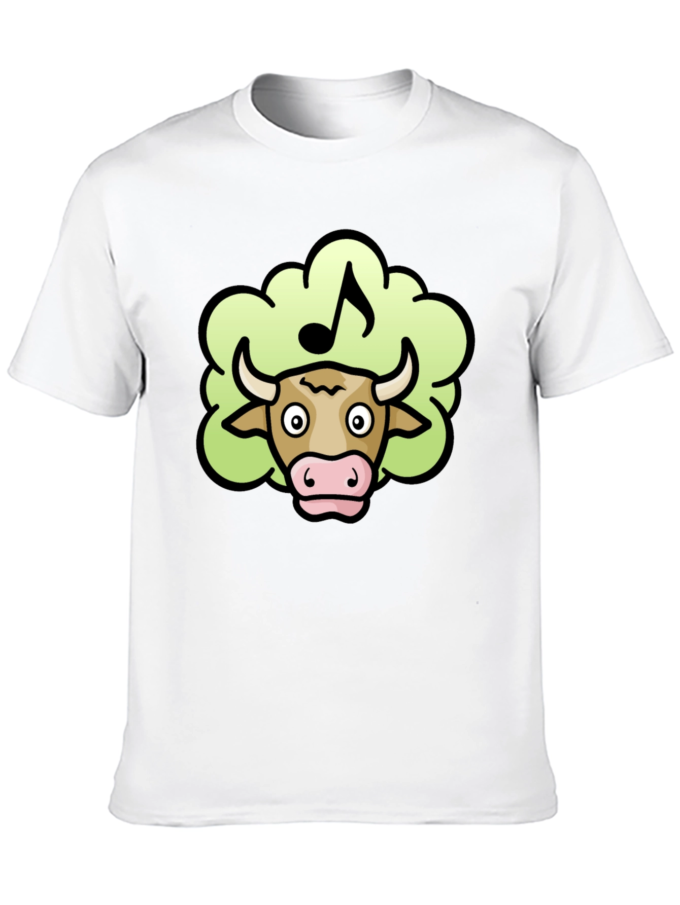 Musical Cow Tee - Black Cotton T-Shirt