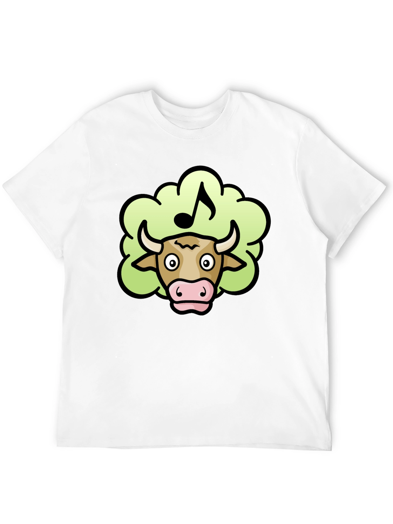 Musical Cow Tee - Black Cotton T-Shirt