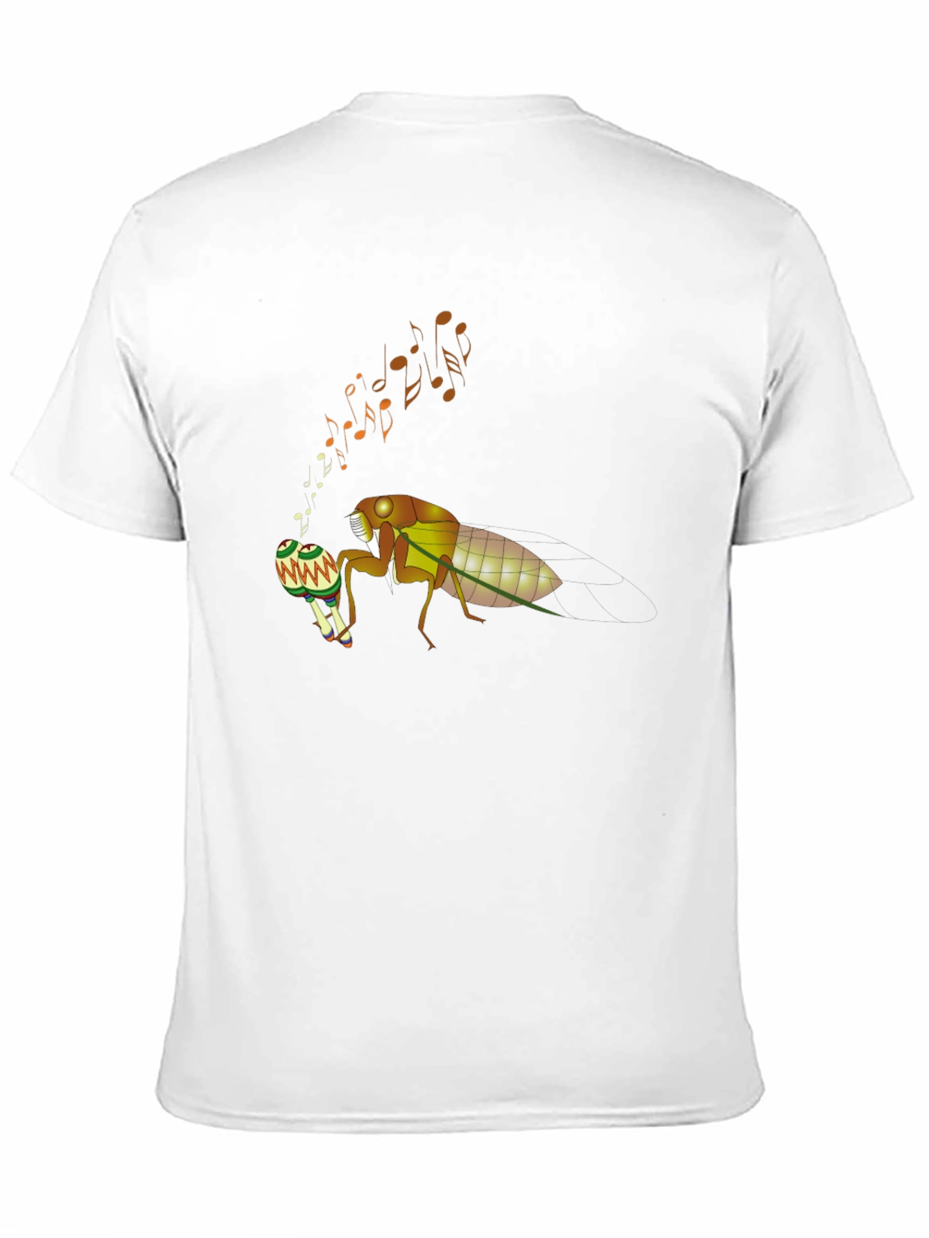 Cicada Musician T-Shirt - Cool Bug Graphic Tee
