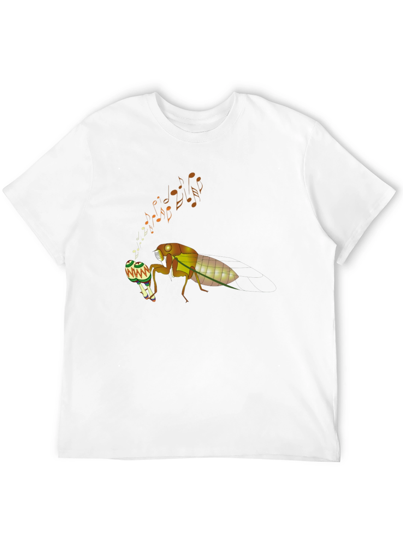 Cicada Musician T-Shirt - Cool Bug Graphic Tee