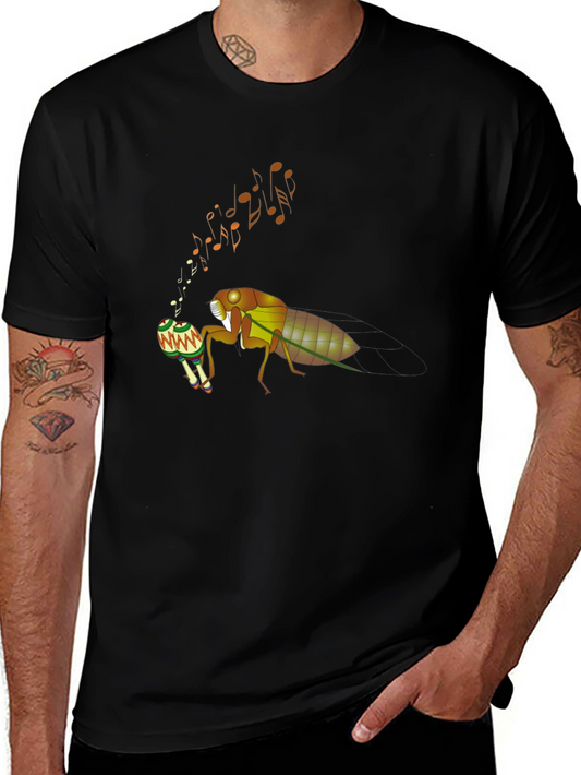 Cicada Musician T-Shirt - Cool Bug Graphic Tee