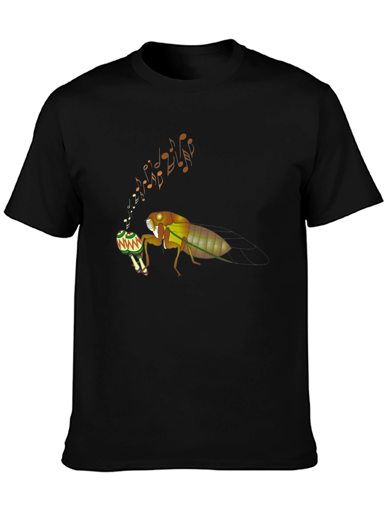 Cicada Musician T-Shirt - Cool Bug Graphic Tee