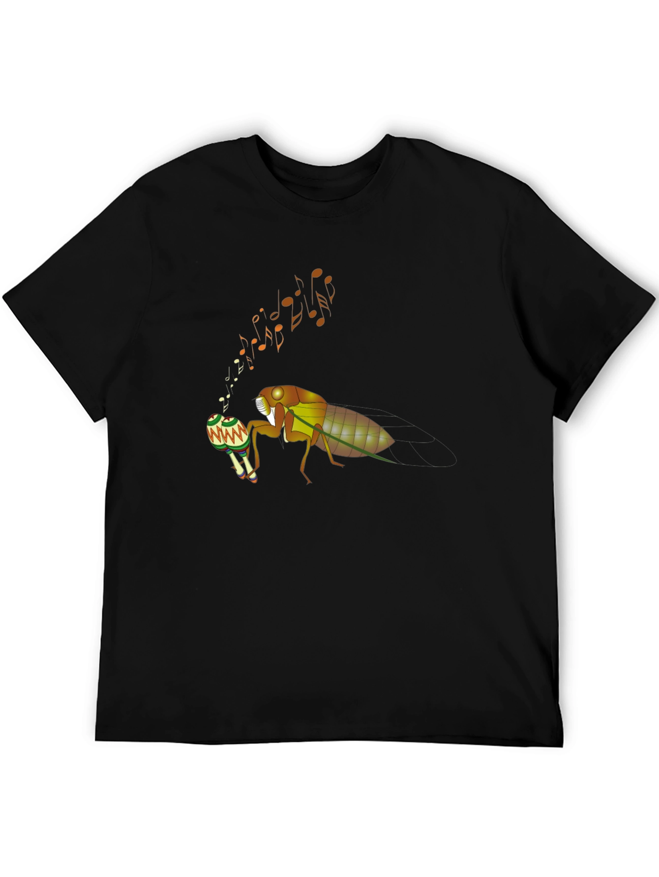 Cicada Musician T-Shirt - Cool Bug Graphic Tee