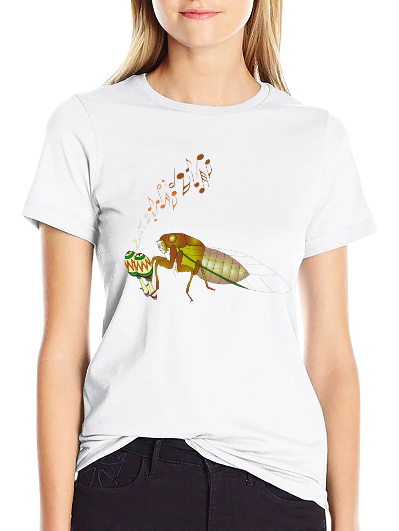 Cicada Musician T-Shirt - Cool Bug Graphic Tee