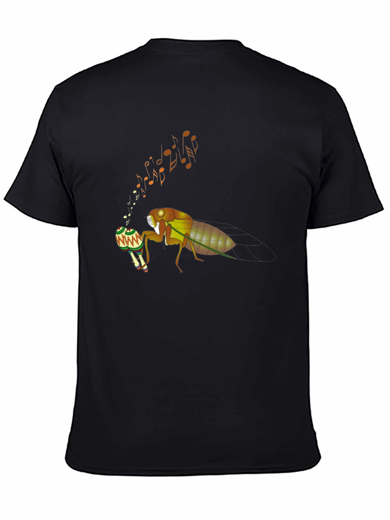 Cicada Musician T-Shirt - Cool Bug Graphic Tee