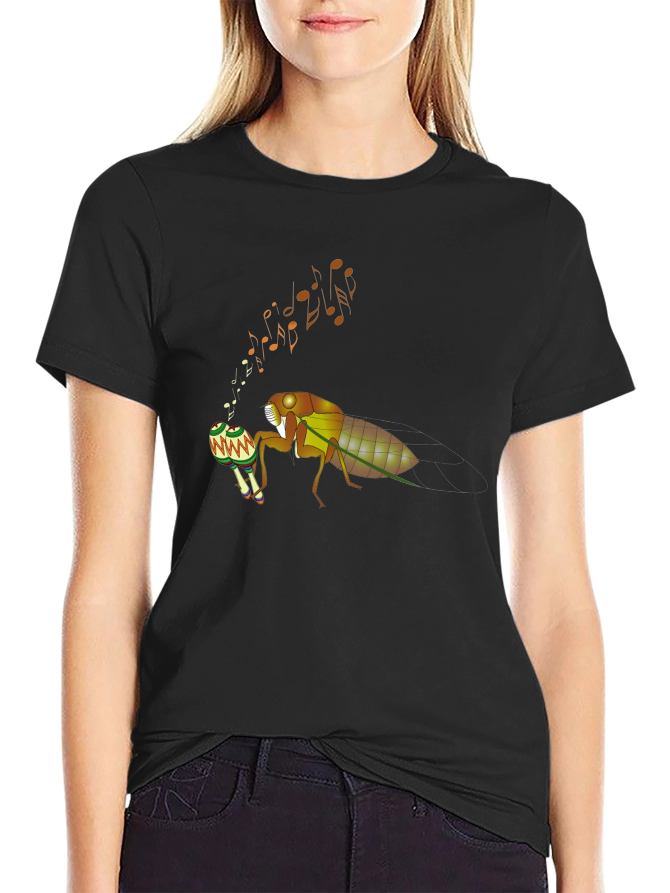 Cicada Musician T-Shirt - Cool Bug Graphic Tee