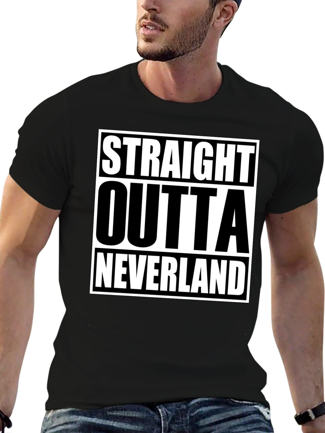 Straight Outta Neverland Black T-Shirt