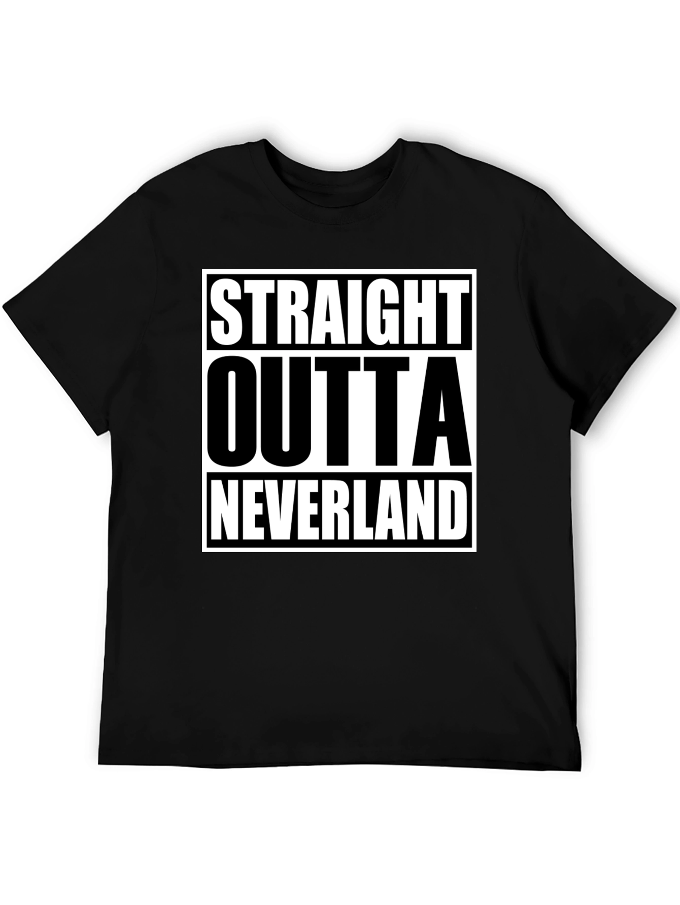 Straight Outta Neverland Black T-Shirt