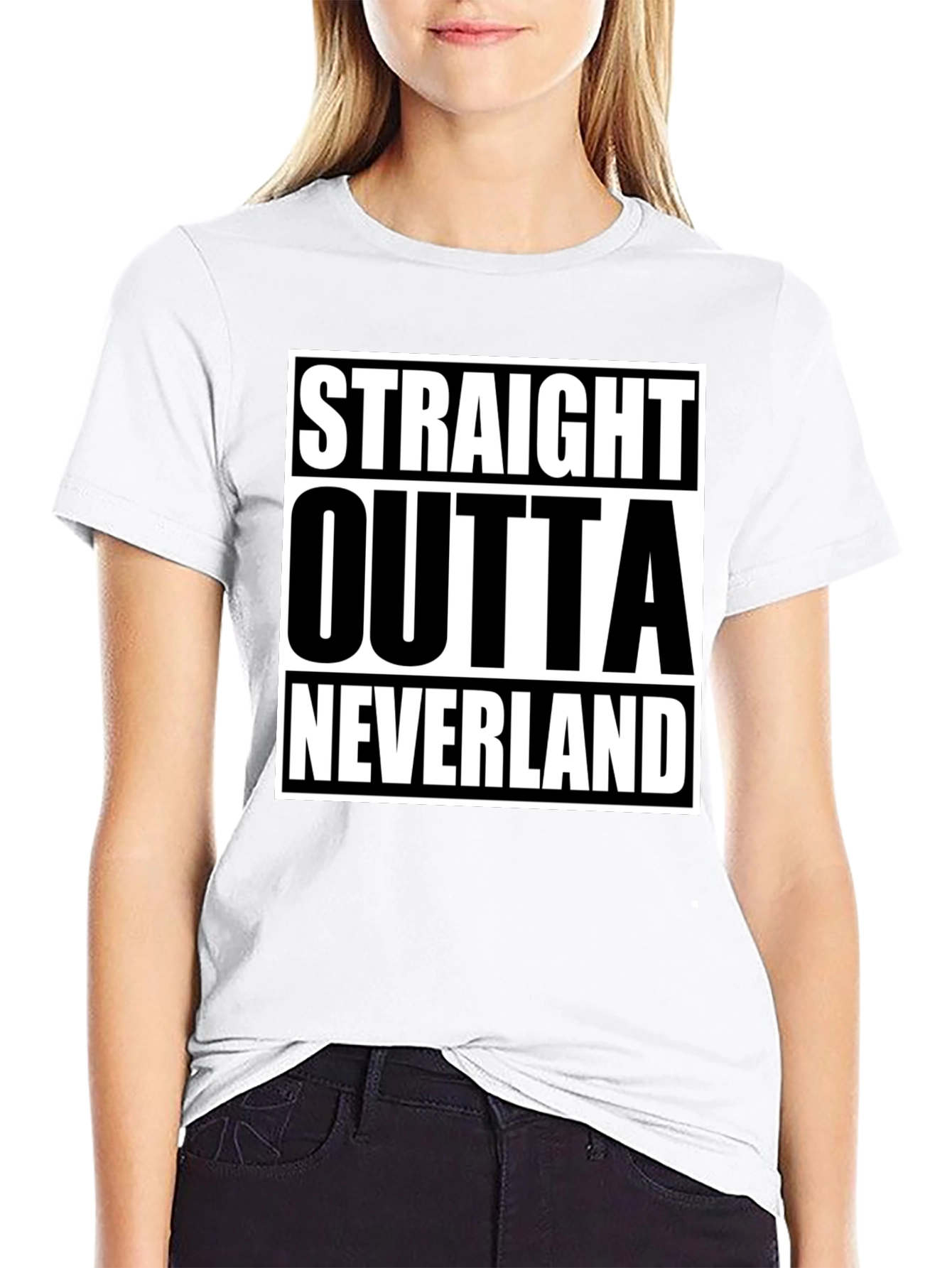Straight Outta Neverland Black T-Shirt