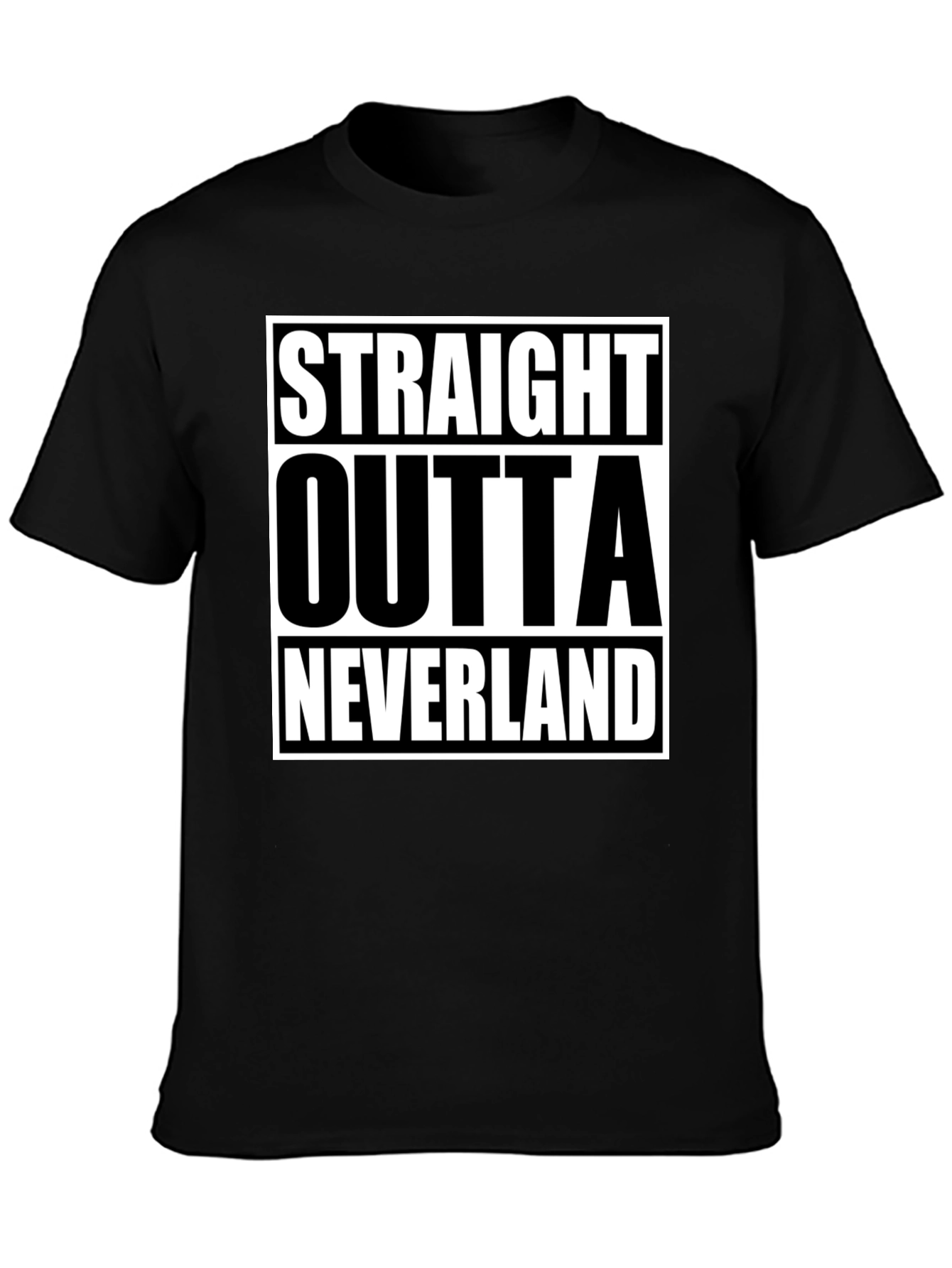 Straight Outta Neverland Black T-Shirt