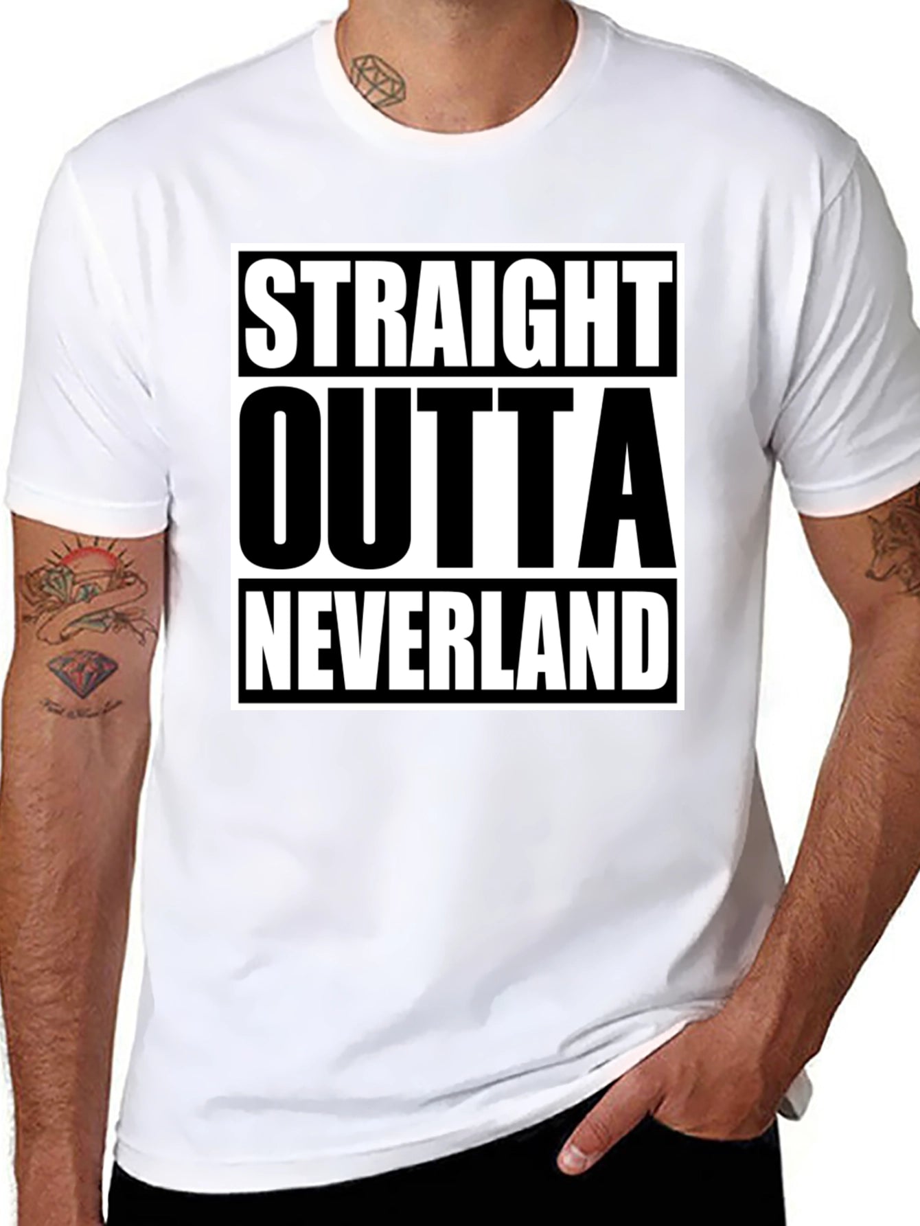 Straight Outta Neverland Black T-Shirt