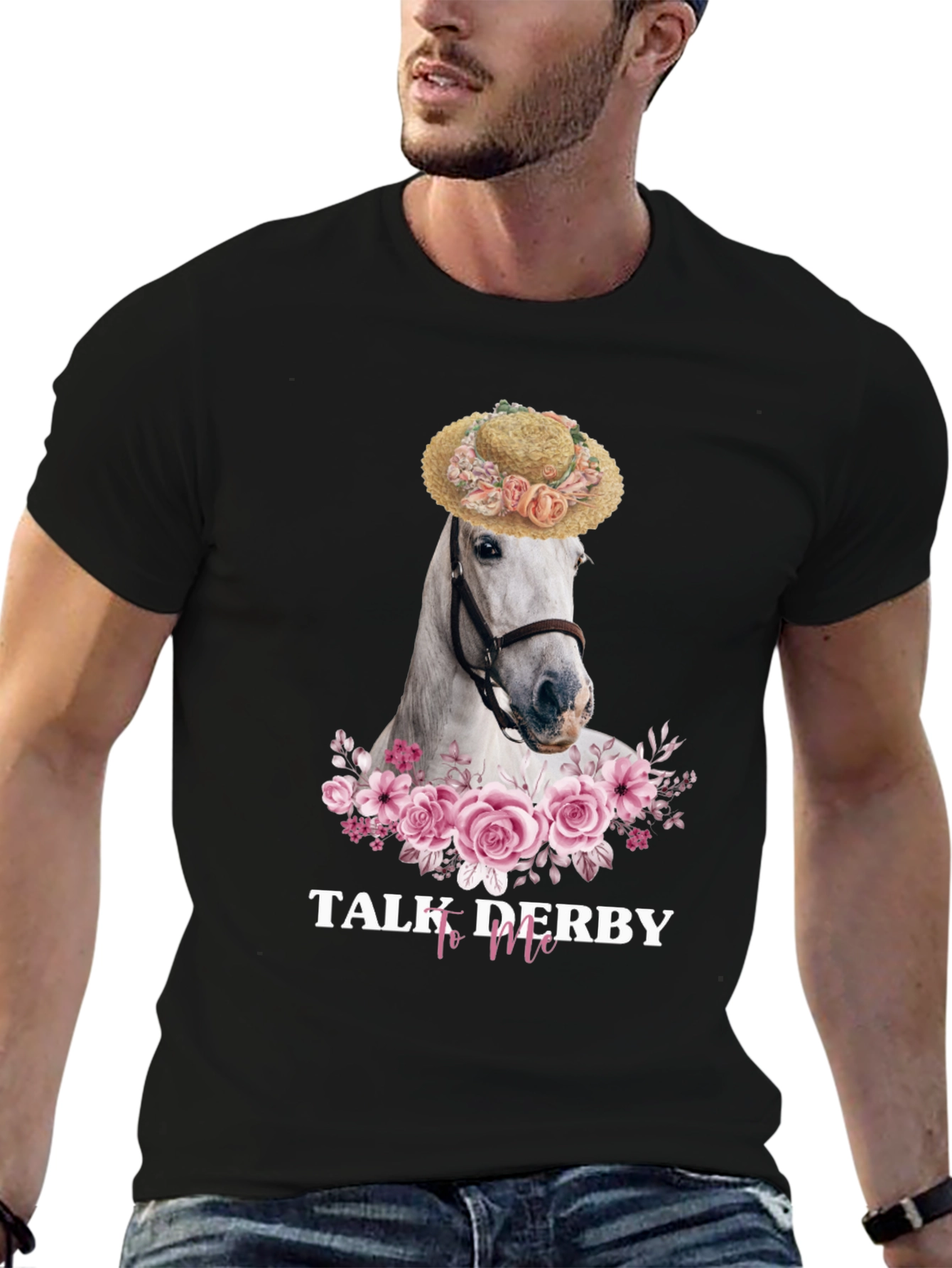 Talk Derby To Me Horse Floral T-Shirt
