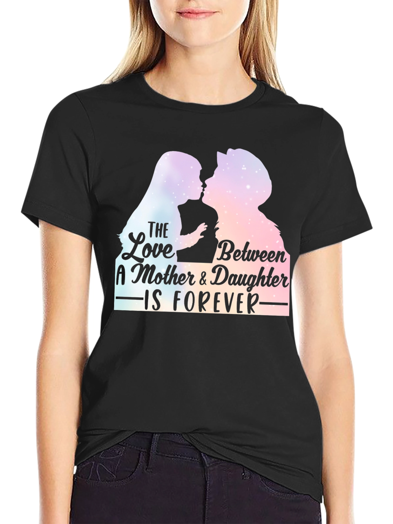Mother & Daughter Forever T-Shirt - Black