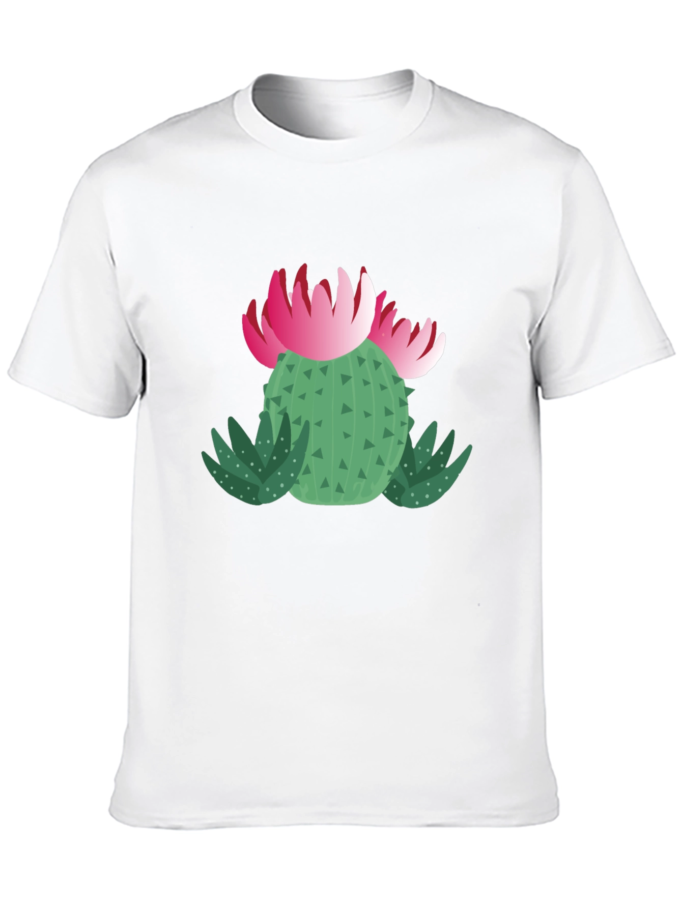 Cactus Flower Graphic T-Shirt - Black Cotton Tee