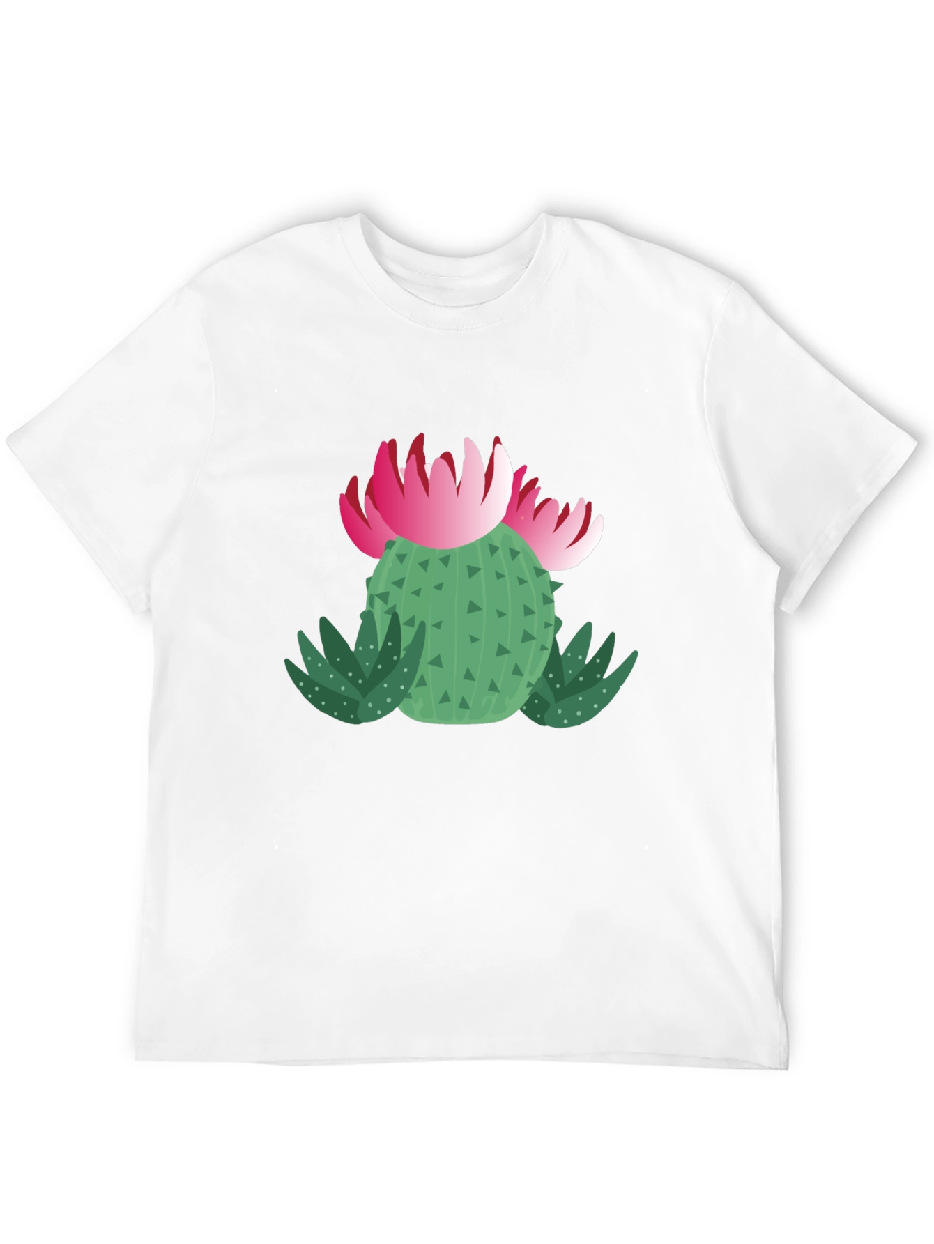 Cactus Flower Graphic T-Shirt - Black Cotton Tee