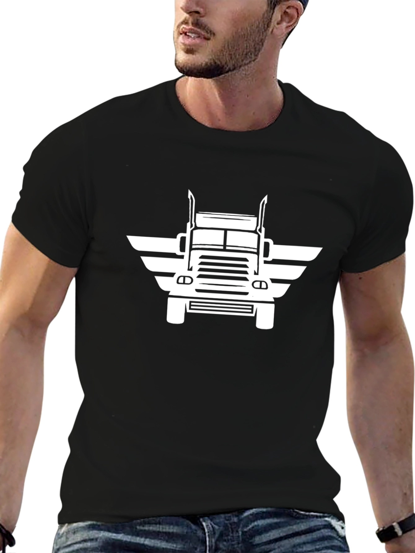 Trucker Wings Graphic Tee - Black
