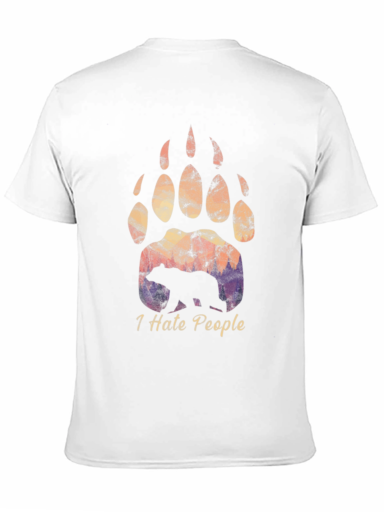 I Hate People Bear Paw T-Shirt