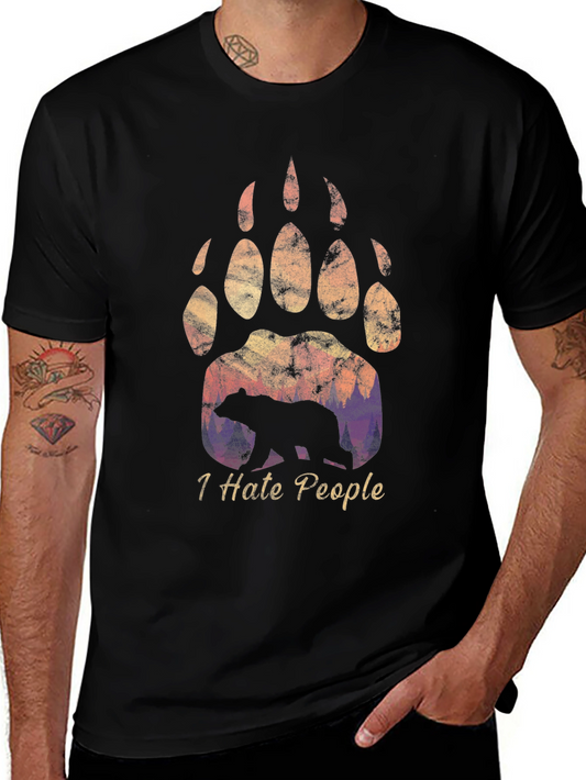 I Hate People Bear Paw T-Shirt