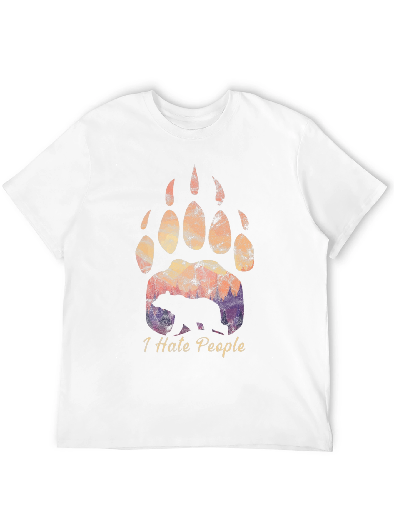 I Hate People Bear Paw T-Shirt
