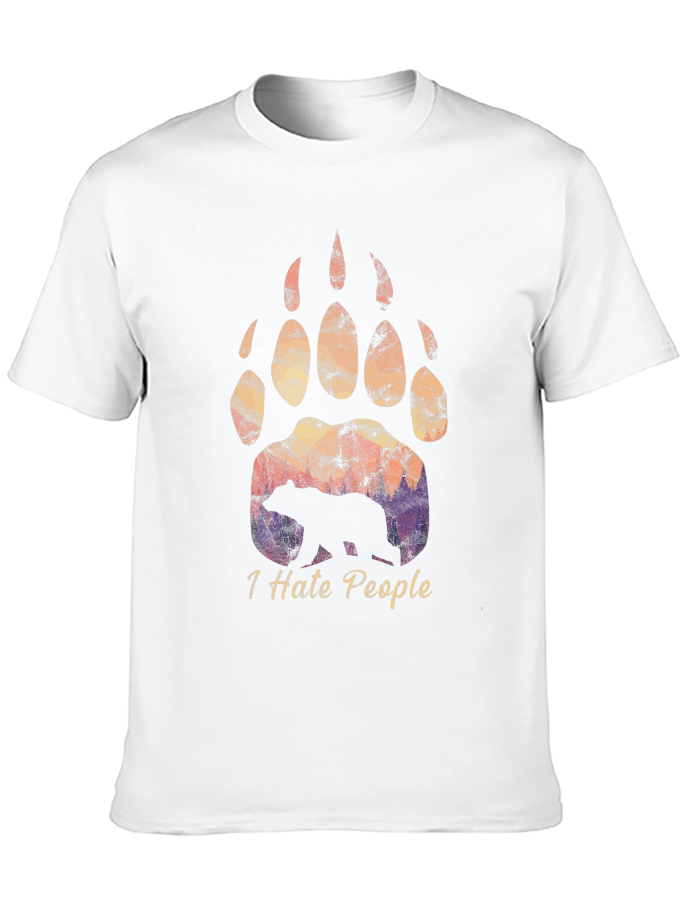 I Hate People Bear Paw T-Shirt